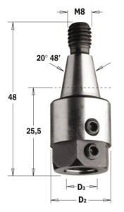 Oprawka do wierteł - adapter lewe obroty B-10, S-M8/20° CMT 304.000.02
