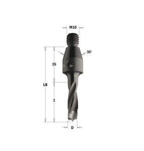 Wiertło NP z gwintowanym trzpieniem HW D8 I50 LB75 SM10/30 stopni RH CMT 343.080.11