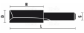 Frez trzpieniowy prosty, seria C101.030.R- C101.080.R, rzut
