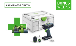 Festool  Akumulatorowa wiertarko-wkrętarka T18+3 Basic