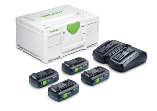 Przejdź do produktu Festool Zestaw energii SYS 18V 4xTBX4/TCL6DUO