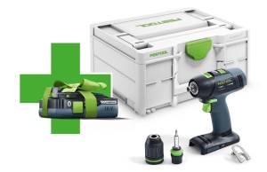 Festool  Akumulatorowa wiertarko-wkrętarka T18+3 Basic